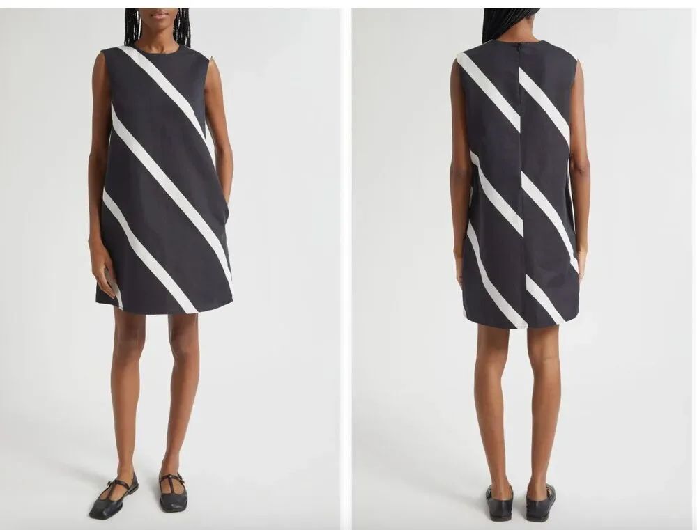 NWOT $425 Marimekko Sopiva Basso Cotton & Linen Shift Dress 40 US 10/Medium